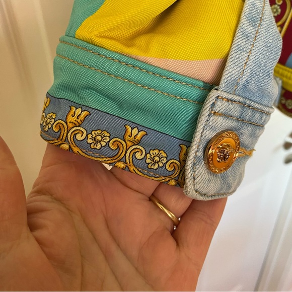 NWT VERSACE Mixed Media Denim Jacket - Picture 12 of 16